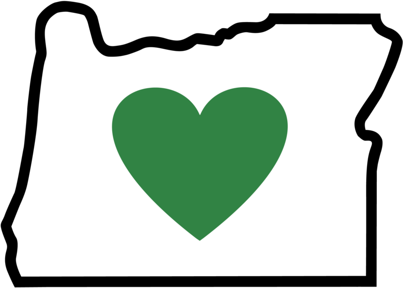 Oregon Outline With Heart
